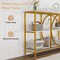 Chic Entryway Console Table White Gold Metal Frame with Faux Marble Top 3-Tier Open Storage